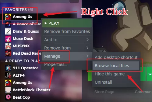 通过 Steam 打开根目录